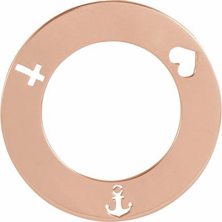 14K Rose Engravable Pierced 20 mm Loop Pendant