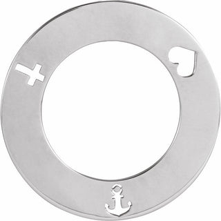 Platinum Engravable Pierced 20 mm Loop Pendant