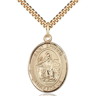 14kt Gold Filled Saint Ephrem Medal Catholic Jewelry Engraved Catholic Saint Jewelry