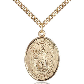 14kt Gold Filled Saint Ephrem Medal Catholic Jewelry Engraved Catholic Saint Jewelry
