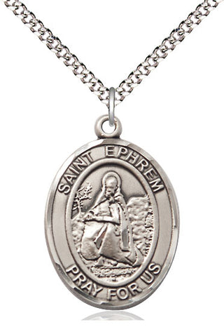 Pewter Saint Ephrem Medal Catholic Jewelry Engraved Catholic Saint Jewelry