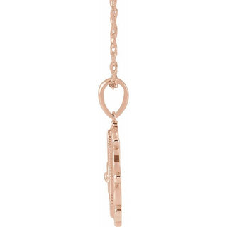 14K Rose Sacred Heart 18" Necklace