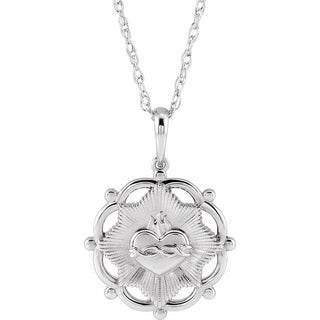 Platinum Sacred Heart 16" Necklace