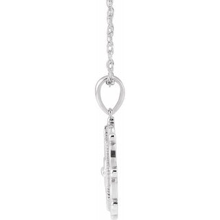 14K White Sacred Heart 16" Necklace