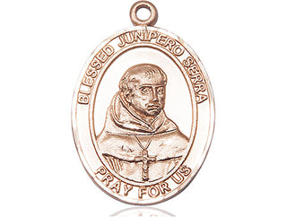 14kt Gold Filled Saint Junipero Serra Medal Engraved Catholic Saint Jewelry