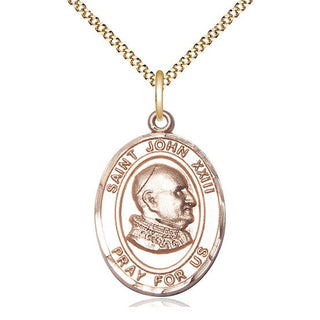 14kt Gold Filled Saint John Xxiii Medal Catholic Jewelry Engraved Catholic Saint Jewelry