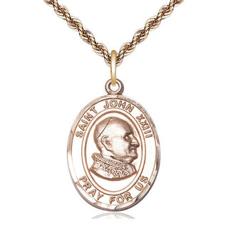 14kt Gold Filled Saint John Xxiii Medal Catholic Jewelry Engraved Catholic Saint Jewelry
