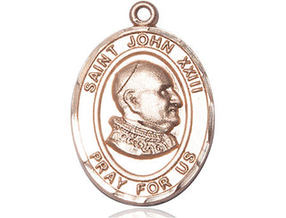 14kt Gold Saint John Xxiii Medal Engraved Catholic Saint Jewelry