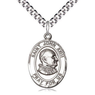 Pewter Saint John Xxiii Medal Catholic Jewelry Engraved Catholic Saint Jewelry