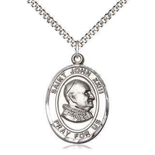 Pewter Saint John Xxiii Medal Catholic Jewelry Engraved Catholic Saint Jewelry