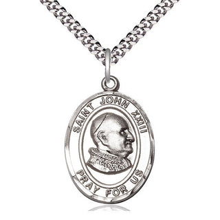 Pewter Saint John Xxiii Medal Catholic Jewelry Engraved Catholic Saint Jewelry