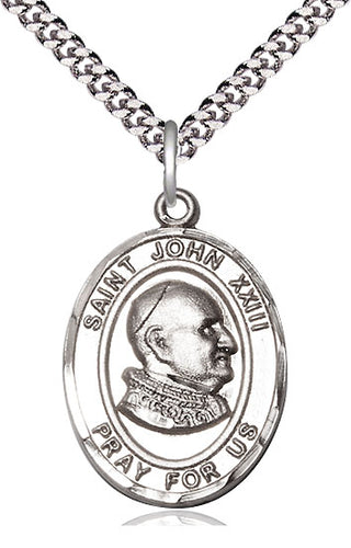Sterling Silver Saint John Xxiii Medal Catholic Jewelry Engraved Catholic Saint Jewelry