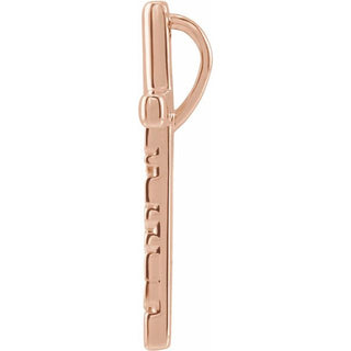 14K Rose Blessed Cross Pendant