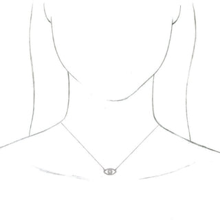 Platinum Evil Eye 18" Necklace   