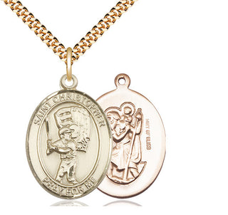 14kt Gold Filled Saint Christopher Baseball Medal Catholic Jewelry