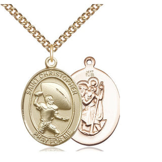 14kt Gold Saint Christopher Football Medal