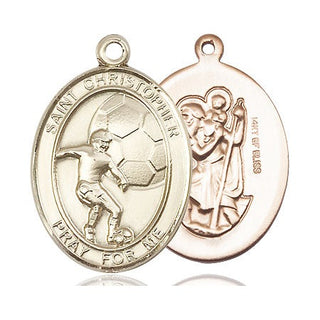 14kt Gold Filled Saint Christopher Soccer Medal