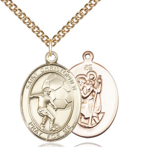 14kt Gold Saint Christopher Soccer Medal