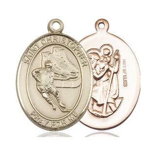 14kt Gold Filled Saint Christopher Hockey Medal
