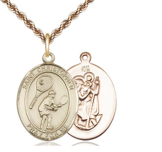 14kt Gold Saint Christopher Tennis Medal