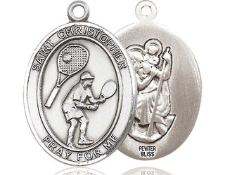 Pewter Saint Christopher Tennis Medal