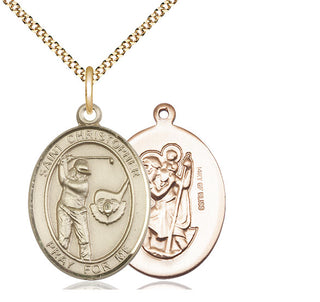 14kt Gold Filled Saint Christopher Golf Medal Catholic Jewelry