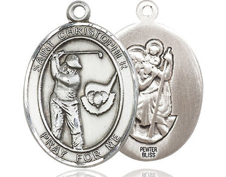 Pewter Saint Christopher Golf Medal