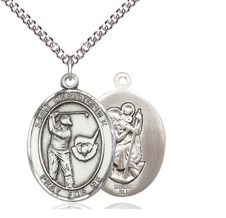 Sterling Silver Saint Christopher Golf Medal Catholic Jewelry