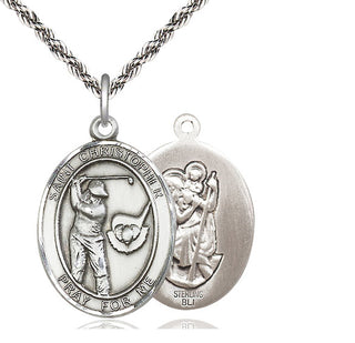 Sterling Silver Saint Christopher Golf Medal Catholic Jewelry