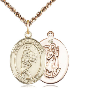 14kt Gold Saint Christopher Softball Medal