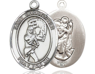 Sterling Silver Saint Christopher Softball Medal Catholic Jewelry