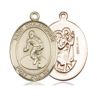 14kt Gold Filled Saint Christopher Wrestling Medal
