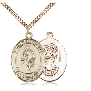 14kt Gold Filled Saint Christopher Wrestling Medal Catholic Jewelry