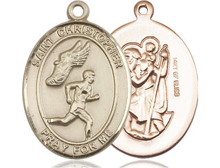 14kt Gold Filled Saint Christopher Track&Field Medal