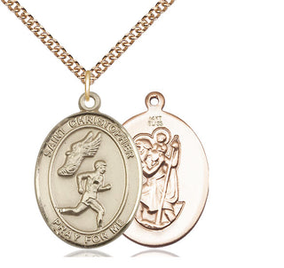 14kt Gold Saint Christopher Track&Field Medal