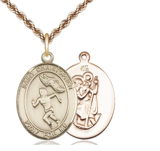 14kt Gold Saint Christopher Track&Field Medal