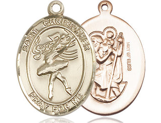 14kt Gold Filled Saint Christopher Dance Medal