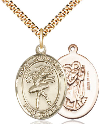 14kt Gold Filled Saint Christopher Dance Medal Catholic Jewelry