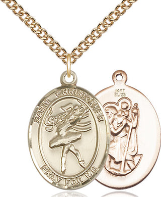 14kt Gold Saint Christopher Dance Medal