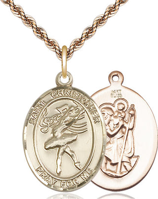 14kt Gold Saint Christopher Dance Medal