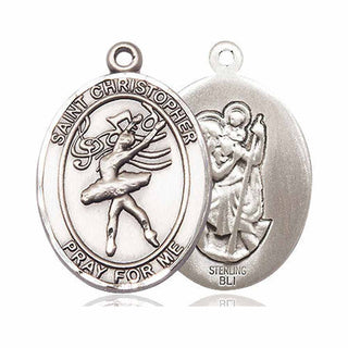 Sterling Silver Saint Christopher Dance Medal Catholic Jewelry