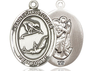Pewter Saint Christopher Gymnastics Medal