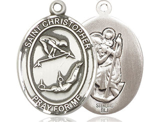 Sterling Silver Saint Christopher Gymnastics Medal Catholic Jewelry