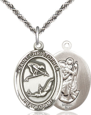Sterling Silver Saint Christopher Gymnastics Medal Catholic Jewelry