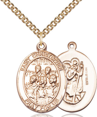 14kt Gold Filled Saint Christopher Choir Medal Catholic Jewelry