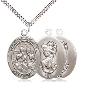 Pewter Saint Christopher Choir Medal Catholic Jewelry