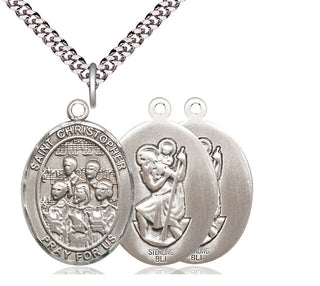 Sterling Silver Saint Christopher Choir Medal Catholic Jewelry