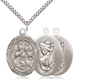 Sterling Silver Saint Christopher Choir Medal Catholic Jewelry