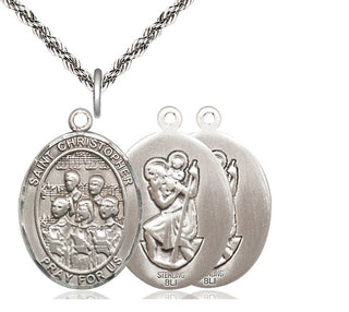 Sterling Silver Saint Christopher Choir Medal Catholic Jewelry