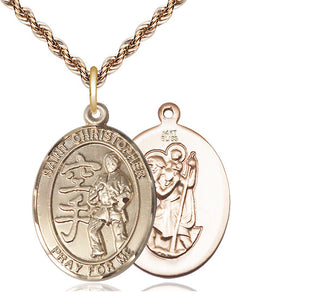 14kt Gold Saint Christopher Karate Medal